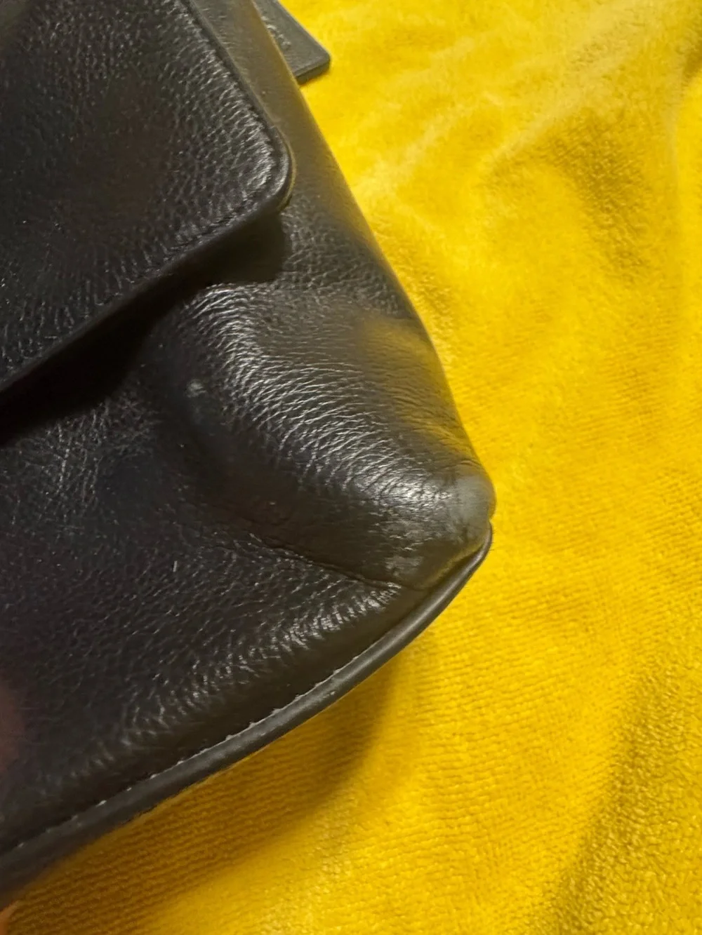 Coach Black Leather Messenger Bag with Striped Web Strap-GUC